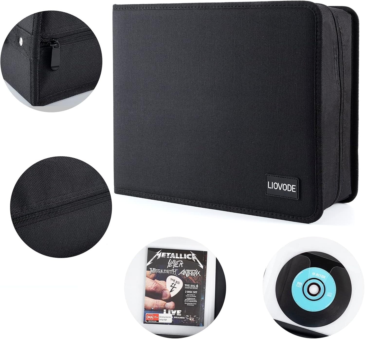 DVD CD Storage Wallet Holds 200 Discs 100 Booklets Organizer Case