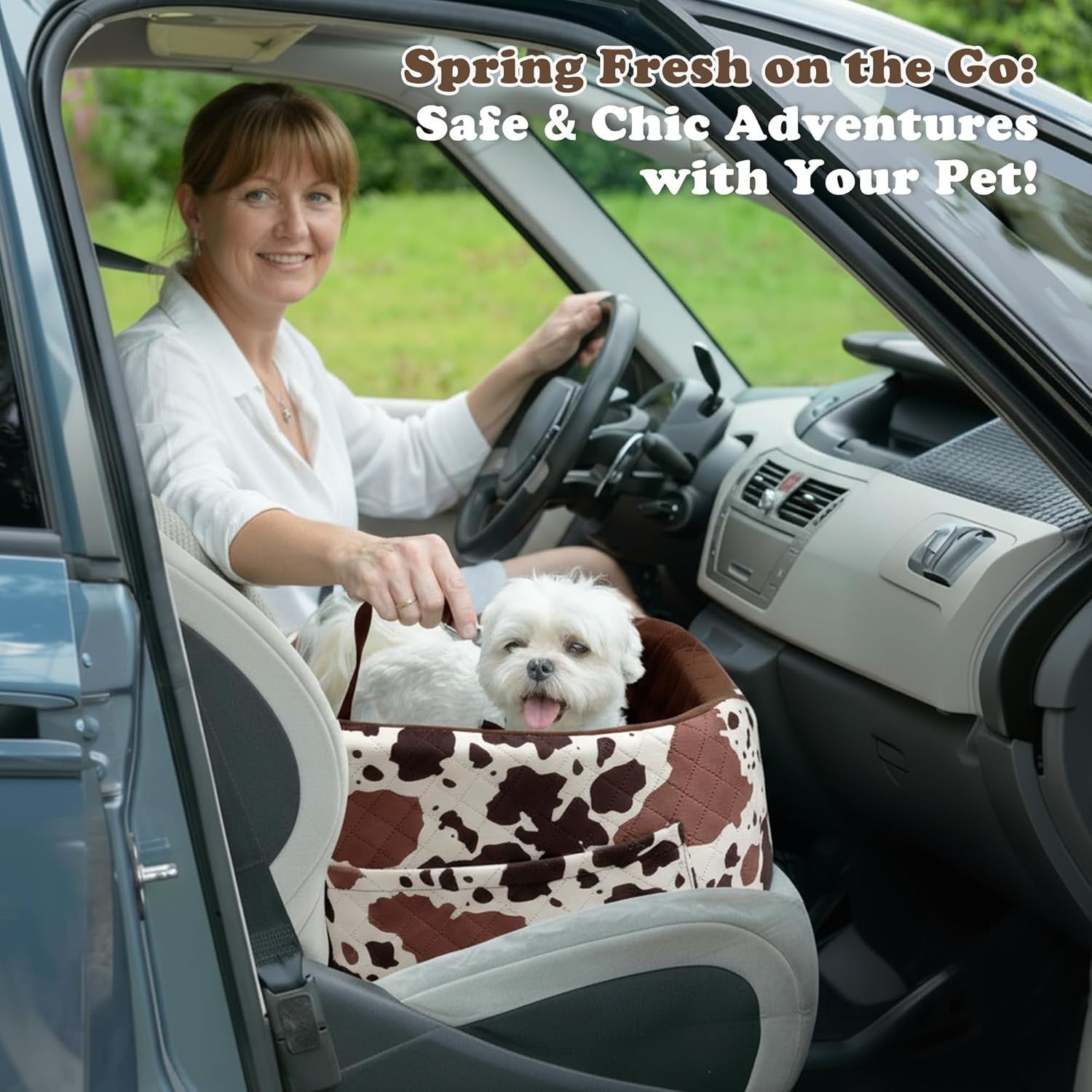 Memory Foam Dog Car Seat Booster Bed Washable Travel Carrier 30lb