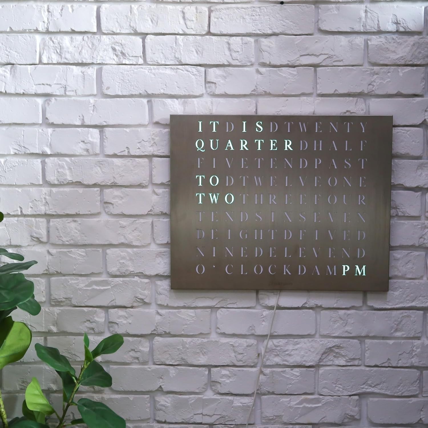 Digital LED Word Clock Wall Art – Smart Wi-Fi Controlled Modern Home Decor