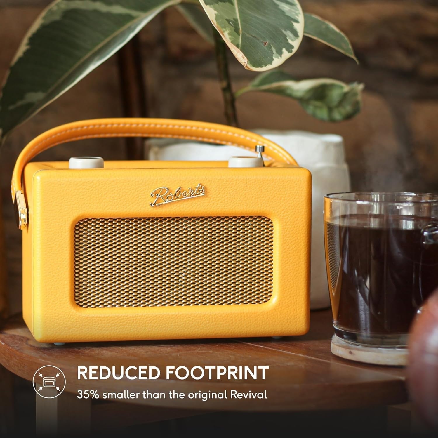 Portable DAB DAB+ FM Radio Bluetooth Retro Sunburst Yellow