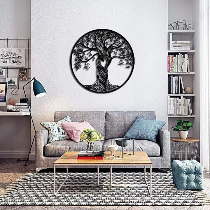 Tree of Life Metal Wall Art Family Tree Hanging Home Decor 30cm