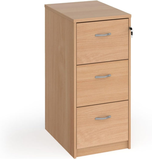 Beech Executive Filing Cabinet 3 Drawer Lockable Tall Office Storage