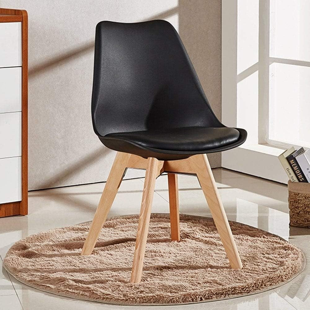 4-Seater Wooden Dining Table Set with PU Cushioned Seating