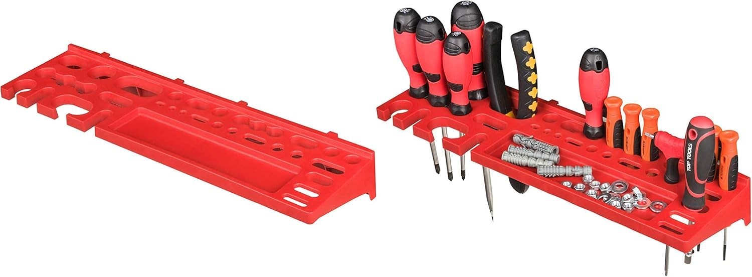 Red Modular Tool Rack 115x78cm 58-Piece Wall Storage Organizer System