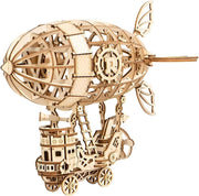 3D Wooden Airship Puzzle Kit with Steampunk Design for Kids & Adults