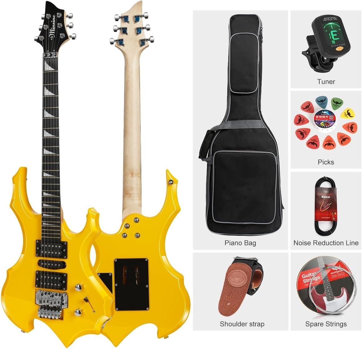 Full Size Electric Guitar Starter Kit Rock Style w Bag Tuner