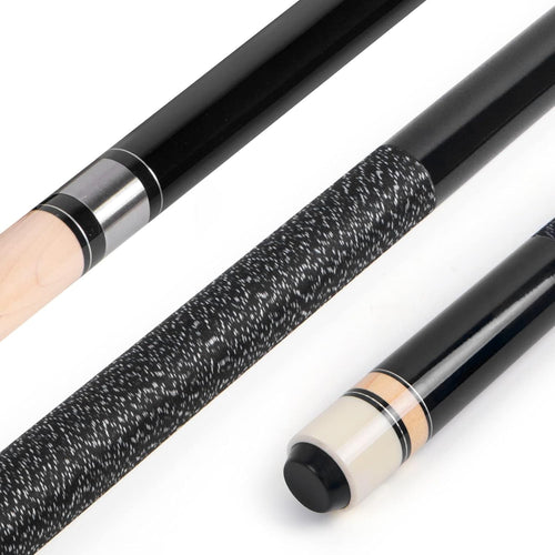 58in Pool Cue 13mm Tip Canadian Maple 21oz Linen Grip Carbon Style