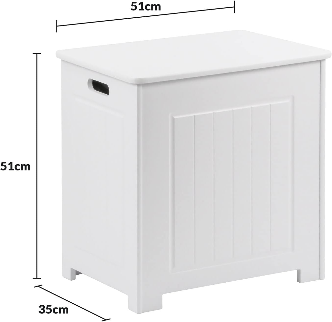 Bathroom Laundry Cabinet Wooden Storage Chest Bin Unit Compact White