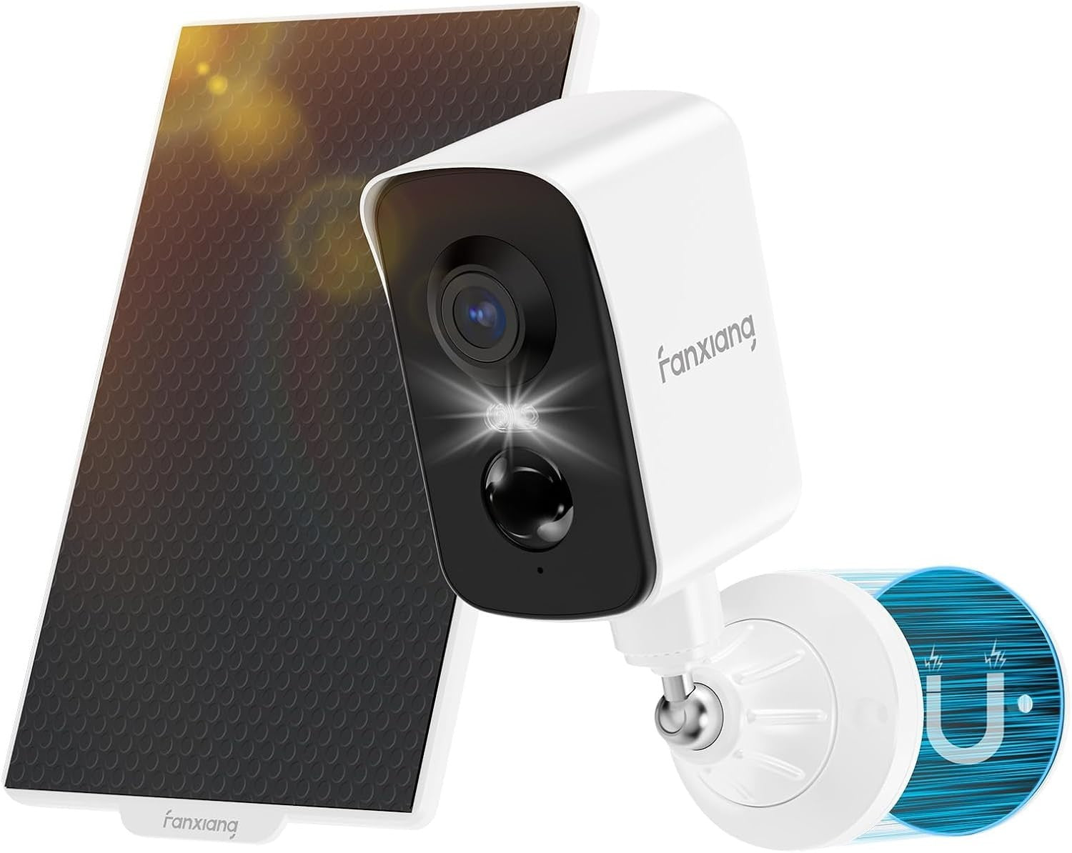 2K Solar Security Camera Wireless Outdoor WiFi AI Detection 64GB Card