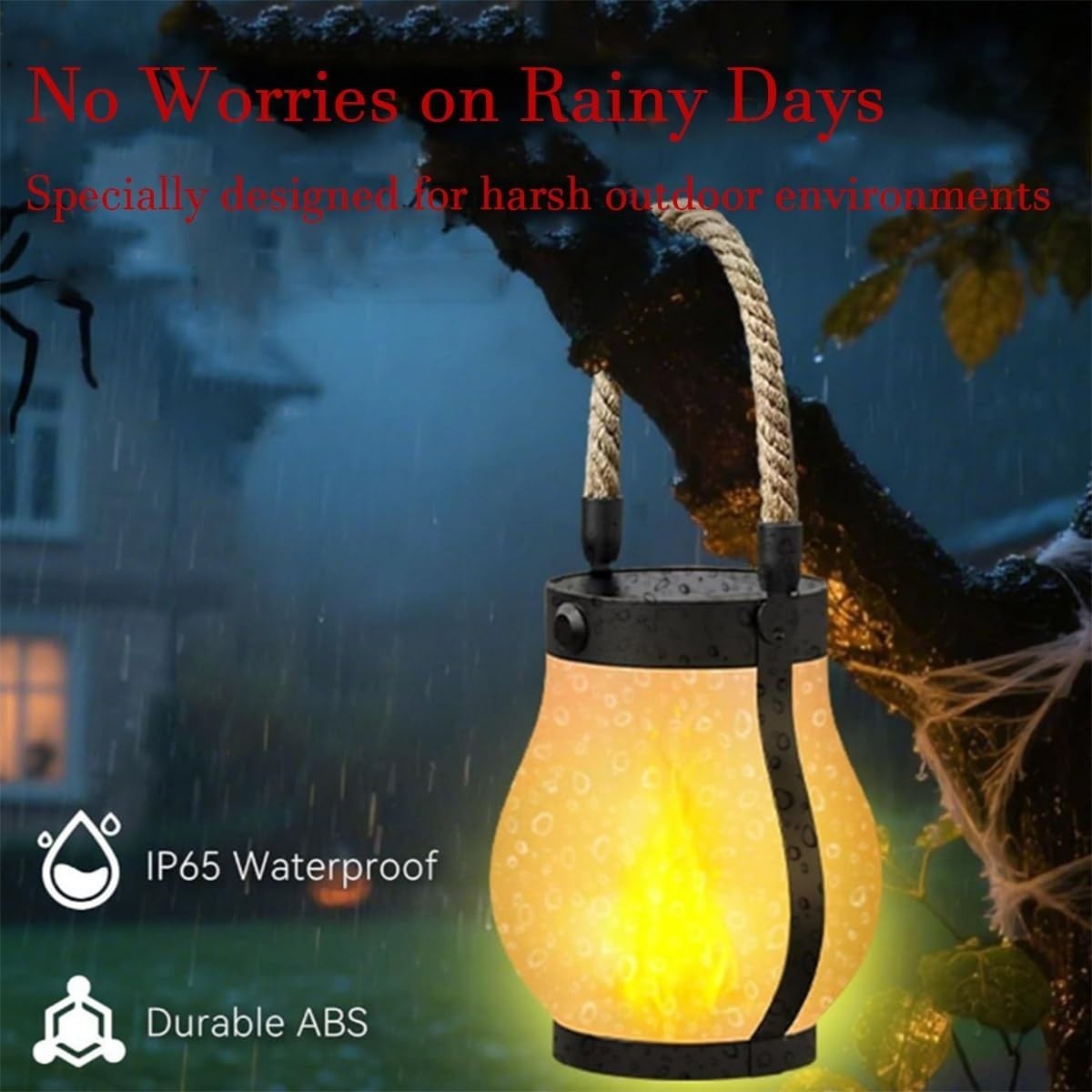 Solar Flame Lanterns 3PCS Outdoor Hanging Garden Lights