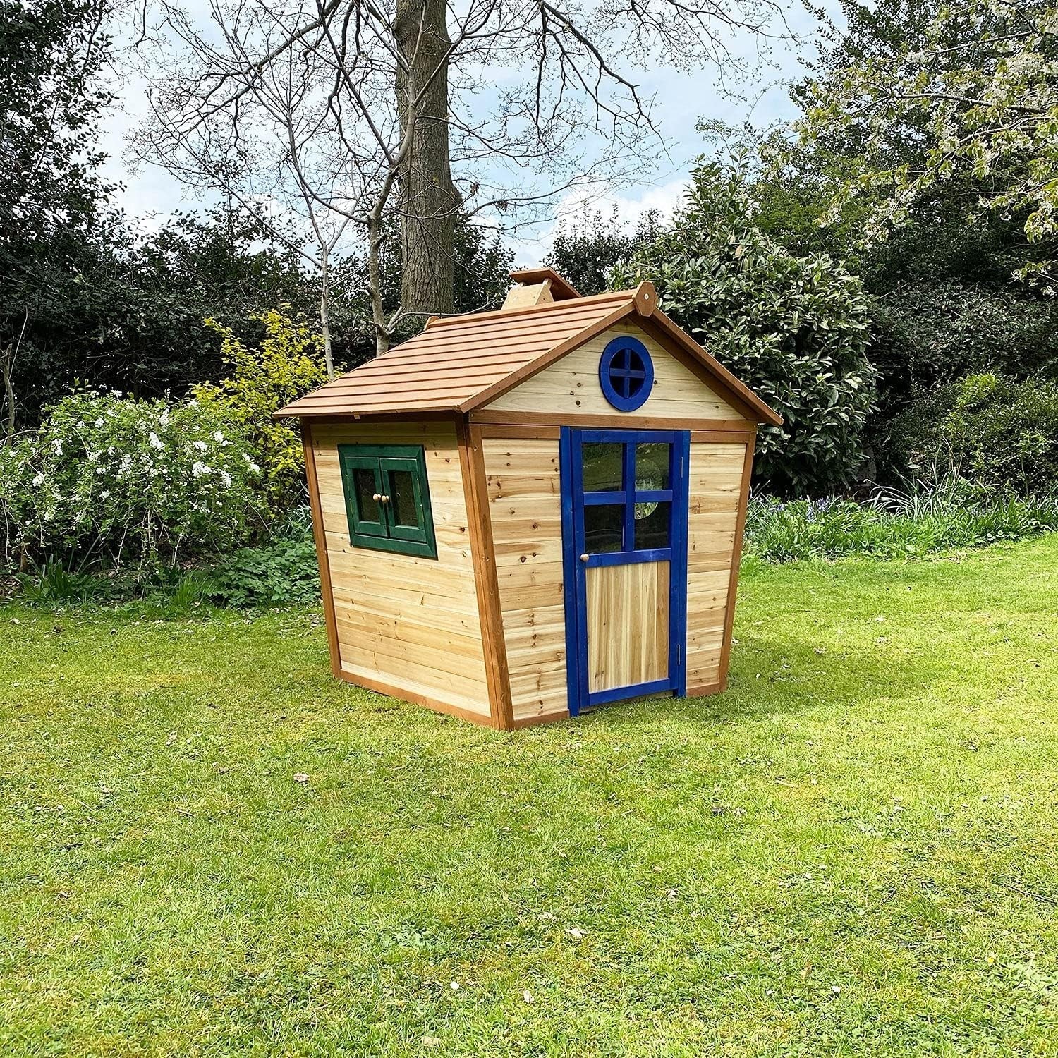 Wooden Kids Playhouse Outdoor Garden Lodge Wendy House Small