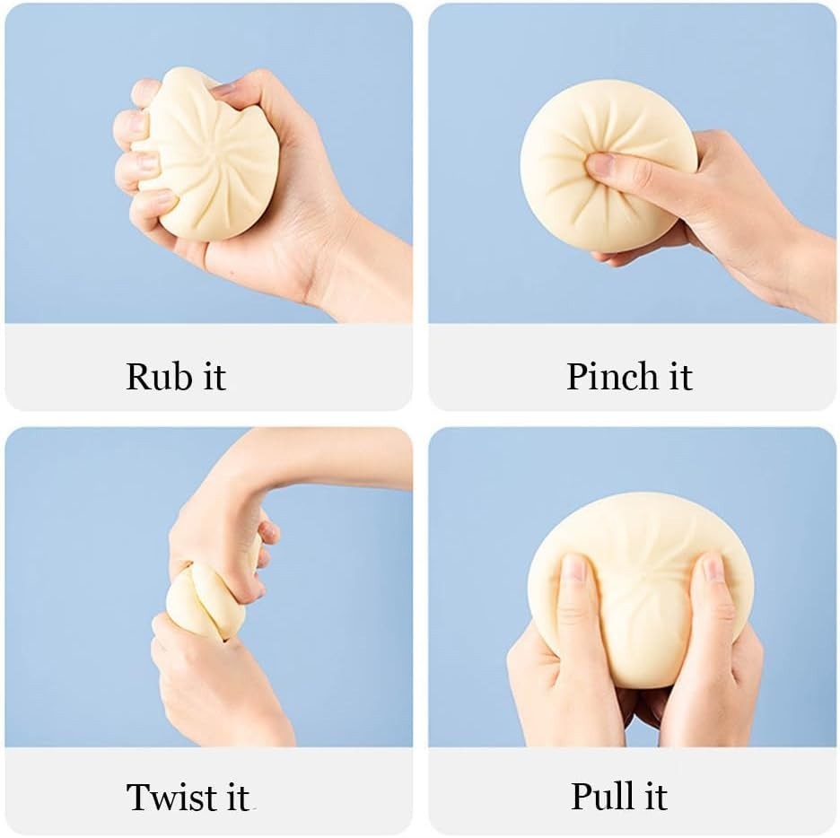 4pcs Giant Dumpling Squishy Stress Ball Jumbo Sensory Fidget Toy
