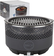 Smokeless Charcoal BBQ Grill Portable Tabletop Fan-Controlled Outdoor Cooking