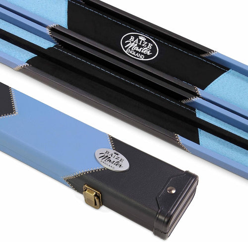 Deluxe 2 Piece Snooker Pool Cue Case Centre Joint Hard Shell Blue