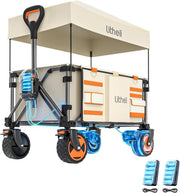 Electric Folding Hand Trolley 150L 60kg Load Cart w/ Roof Cover Dual Motor