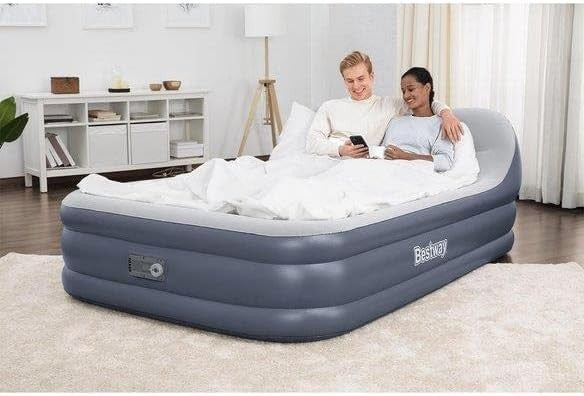 Queen Airbed 89"x60"x33" Inflatable with SleekFlow Headboard & Pump