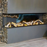 60" 3-Sided Built In Electric Fireplace Wall Mount Media Feature LED