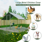 Walk In Chicken Run Outdoor Metal Pet Enclosure 3x1.5x2m Secure Cage