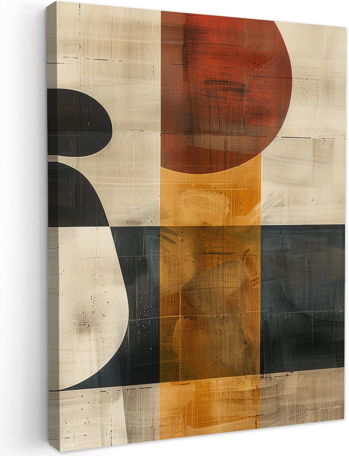 Abstract Geometric Canvas Wall Art 50x70cm Framed Modern