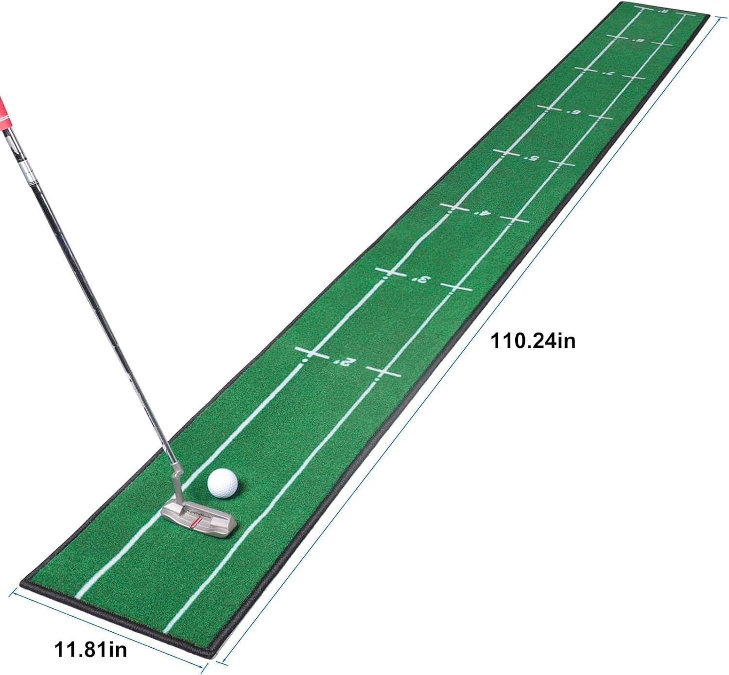 Golf Putting Mat Indoor Outdoor Training Green Alignment Lines Anti Slip Backing