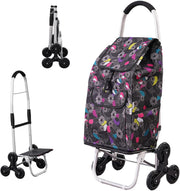2-in-1 Foldable Stair Climber Shopping Trolley 6-Wheel 40KG Waterproof Bag