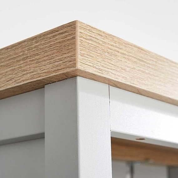Tall Bookcase with Drawer & 4 Shelves Grey Oak Effect | Modern Storage Unit
