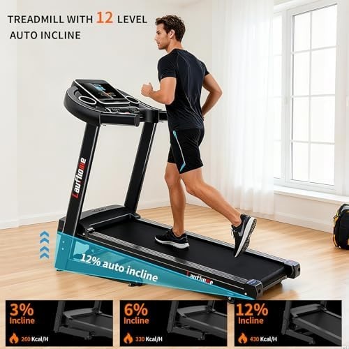 Home Folding Treadmill 4.25HP 1-14km/h Incline Running Machine Black