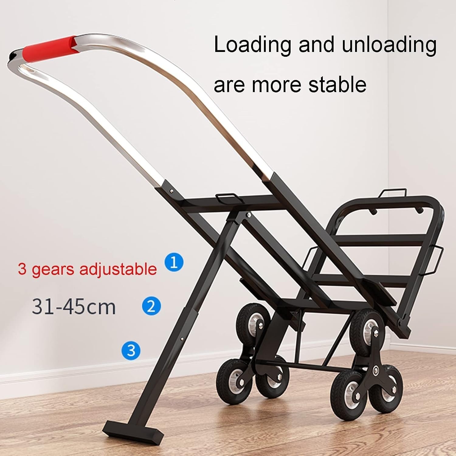 Steel Stair Climbing Hand Truck 100kg 6 Wheel Folding Trolley