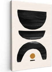 Abstract Black Beige Canvas Wall Art 40x60cm Framed Modern Print