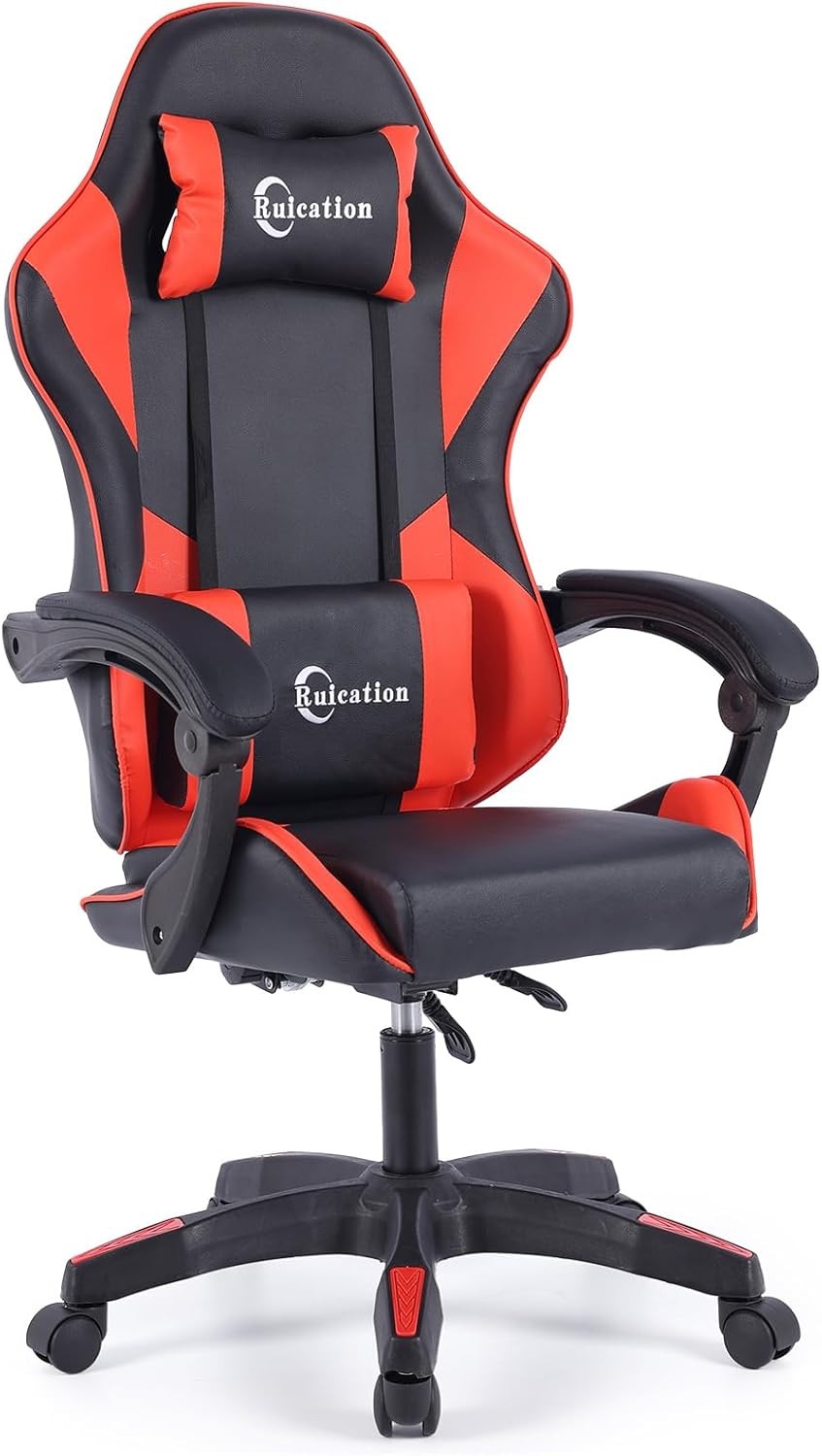 Ergonomic Gaming Chair Reclining Office Desk Chair Lumbar Support Red