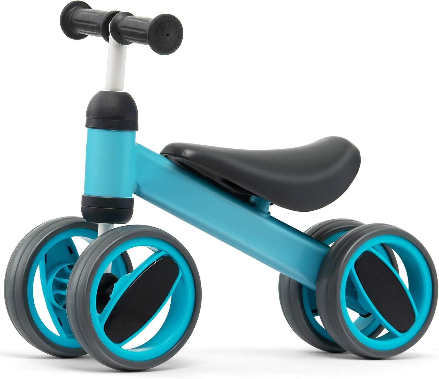 Baby Balance Bike 4 Wheel Toddler Walker Ride On No Pedal Age 1-2 Blue
