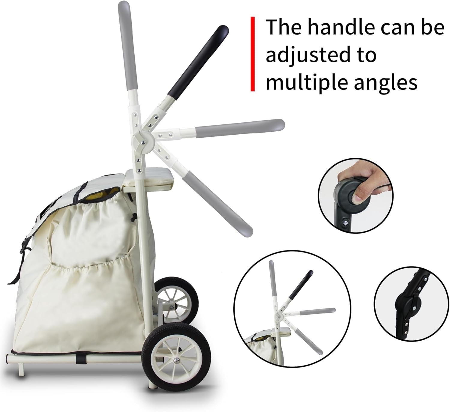 Heavy Duty Foldable Utility Trolley 120L Bag Seat 110lb Load Cart