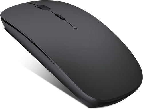 Wireless Bluetooth Mouse Rechargeable Ultra Slim Silent Click Lightweight Black