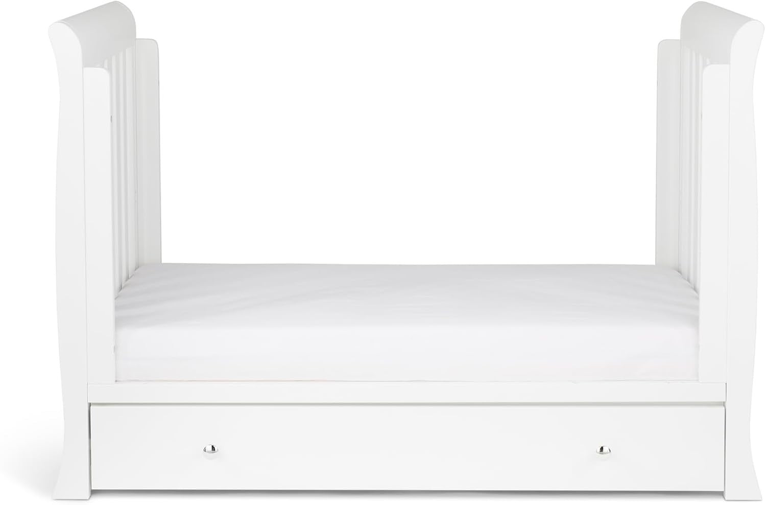 4in1 Convertible Baby Cot Bed Adjustable Height Sleigh Crib w/ Storage White