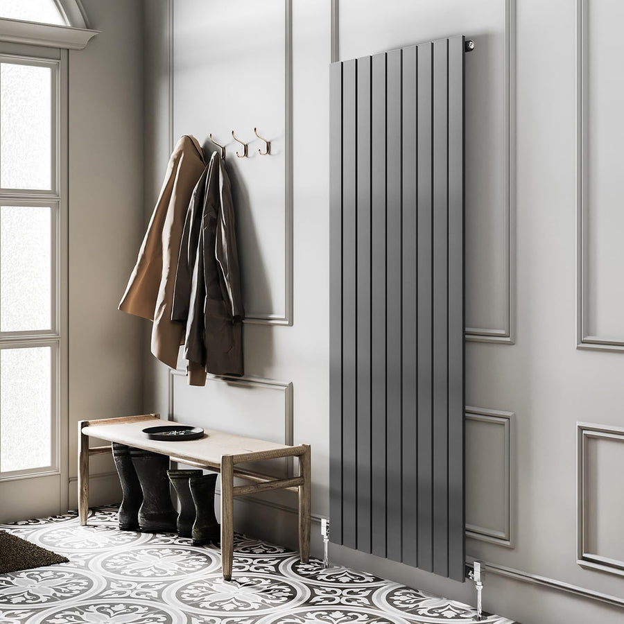 1600x610mm Vertical Anthracite Radiator Single Column Flat Panel