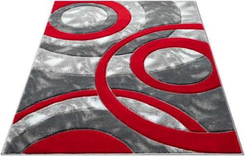 Large Red Shaggy Area Rug 160x230cm Washable Soft Modern Floor Carpet