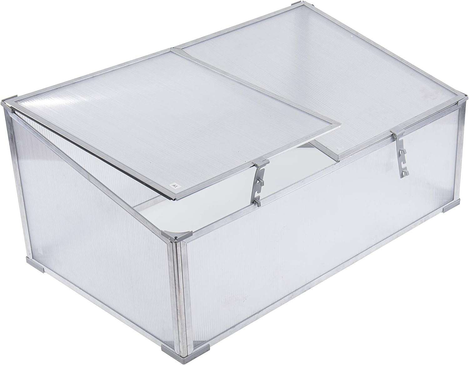 Aluminium Cold Frame Greenhouse 39" | Clear Poly Panel Planter for Herbs & Veg