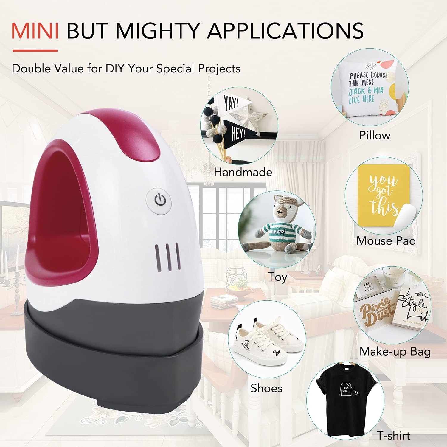 Mini Heat Press Machine for T Shirts Portable Heat Transfer Craft Tool