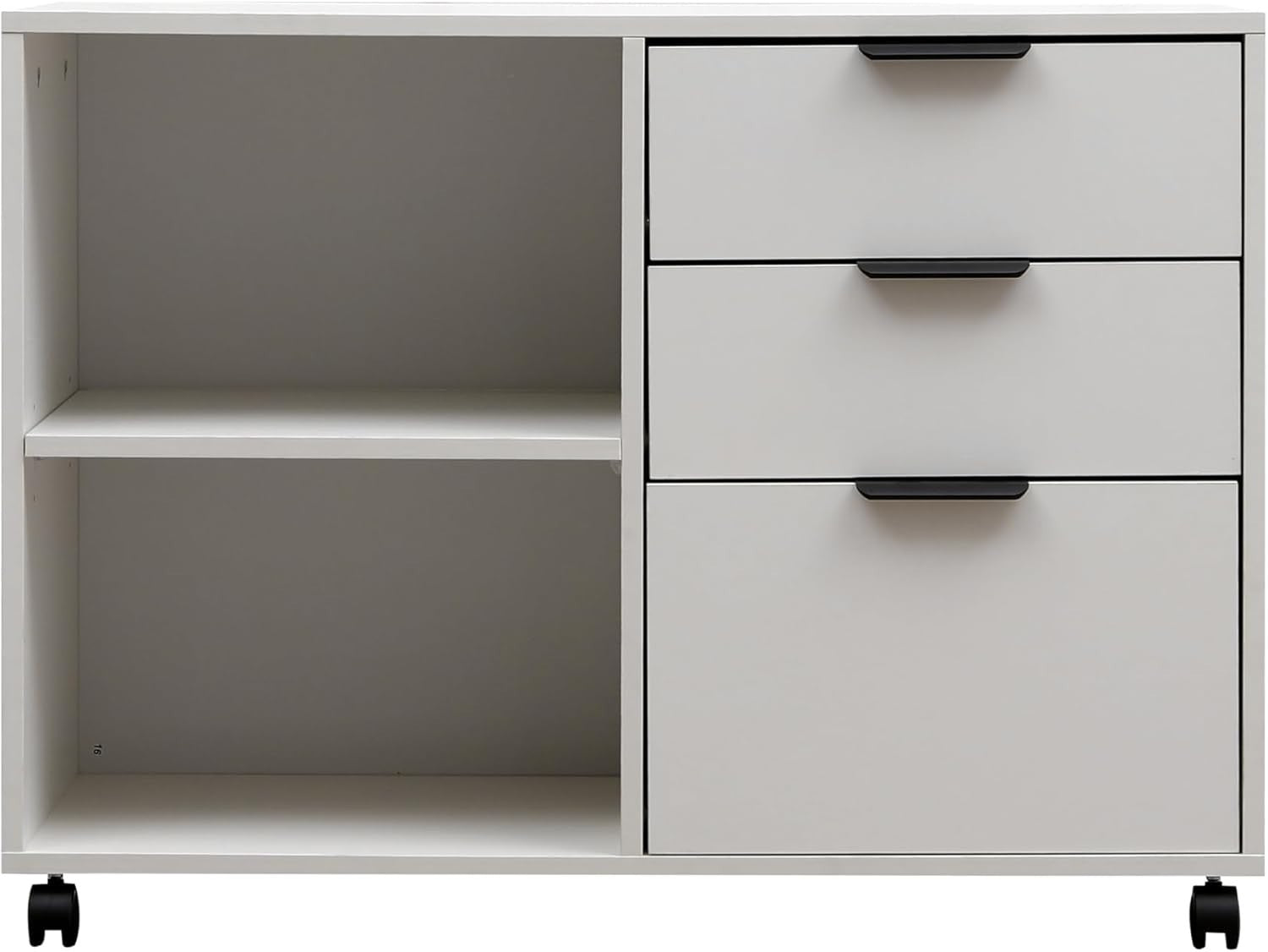 Right Hand Under Desk Caddy 3 Drawer Rolling Office Storage Printer Stand