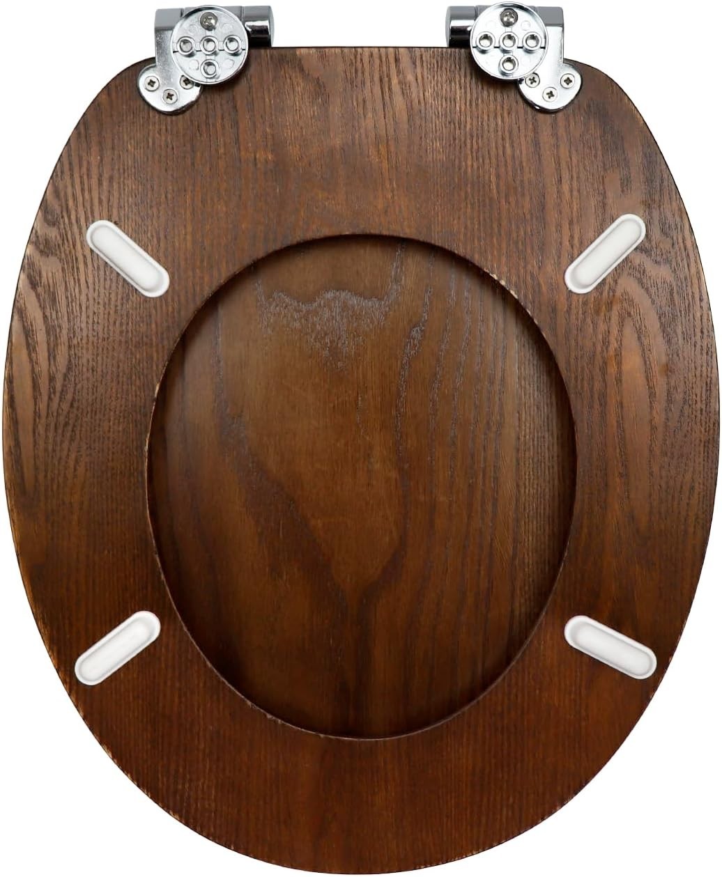 Plywood Wooden Toilet Seat Soft Close Solid Wood Oval Easy Clean Metal Hinges