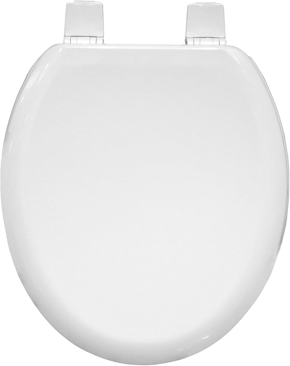 White Wooden Toilet Seat Oval Easy Clean Adjustable Plastic Hinges