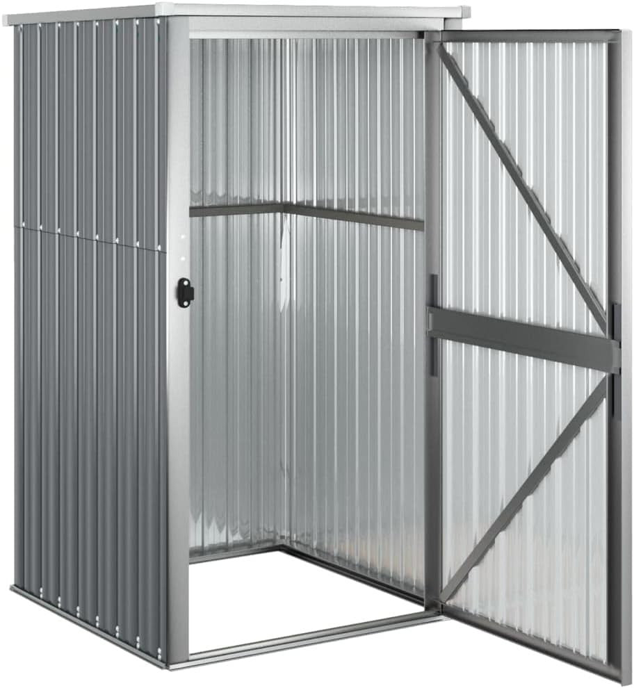88x89x161cm Metal Garden Tool Shed Galvanised Steel Outdoor Storage