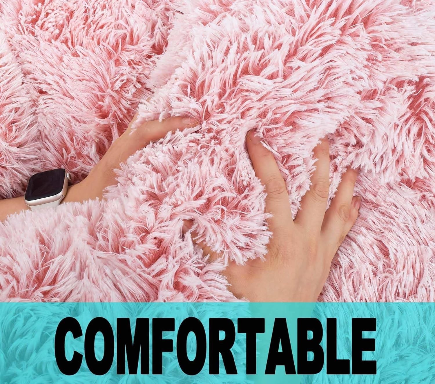 Plush Fluffy Bean Bag Cover for Stuffed Toys Storage Kids Teens Adults Pink