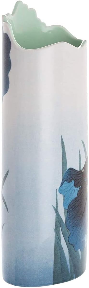 Art Nouveau Iris Porcelain Vase Multicolour Tall Decorative Flower Vase