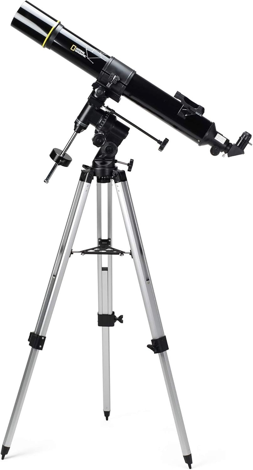 90/900 Refractor Telescope EQ3 with Mount Tripod Black Beginner Kit