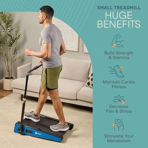 Compact Under Desk Walking Pad Mini Treadmill with 2-Stage Incline