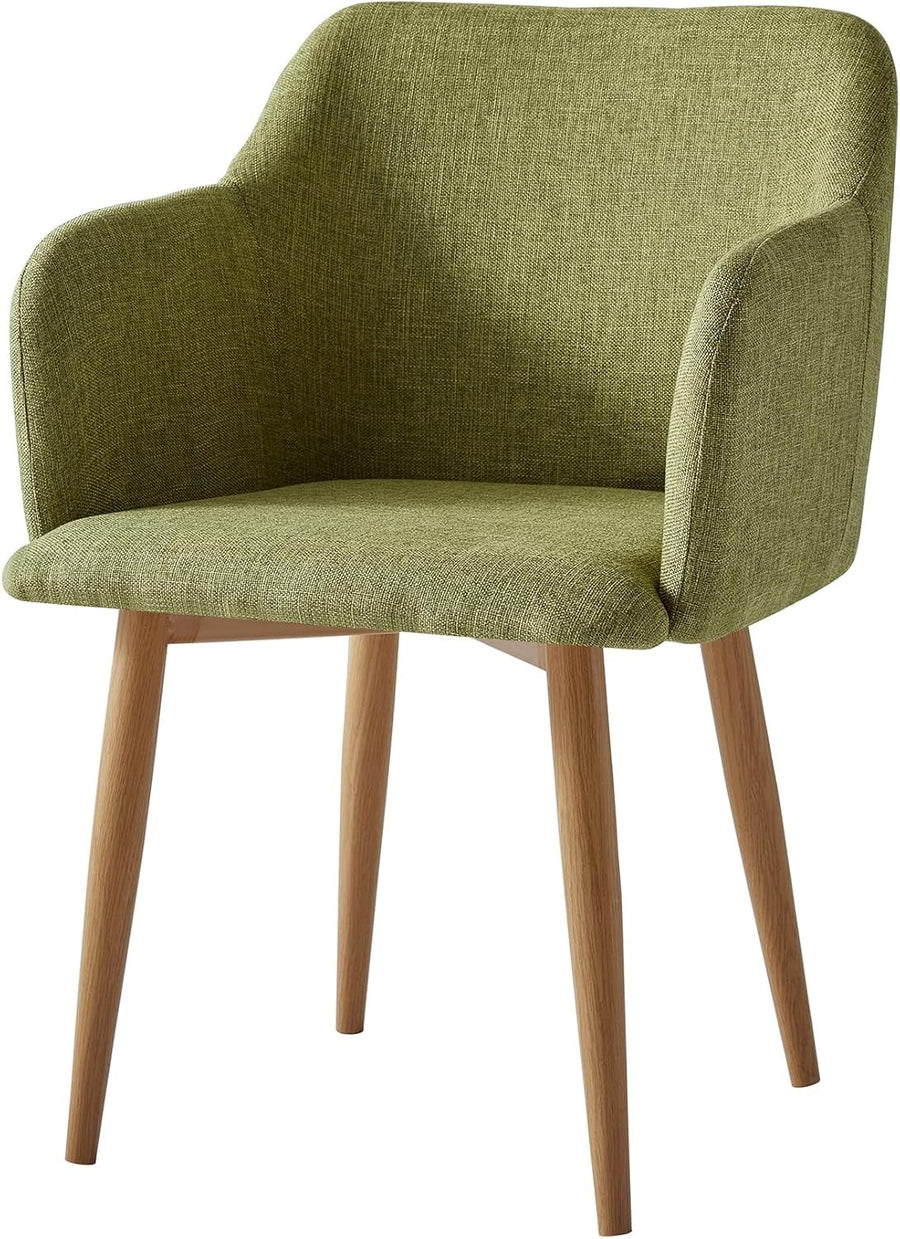 Green Fabric Accent Chair Modern Tub Armchair Metal Legs