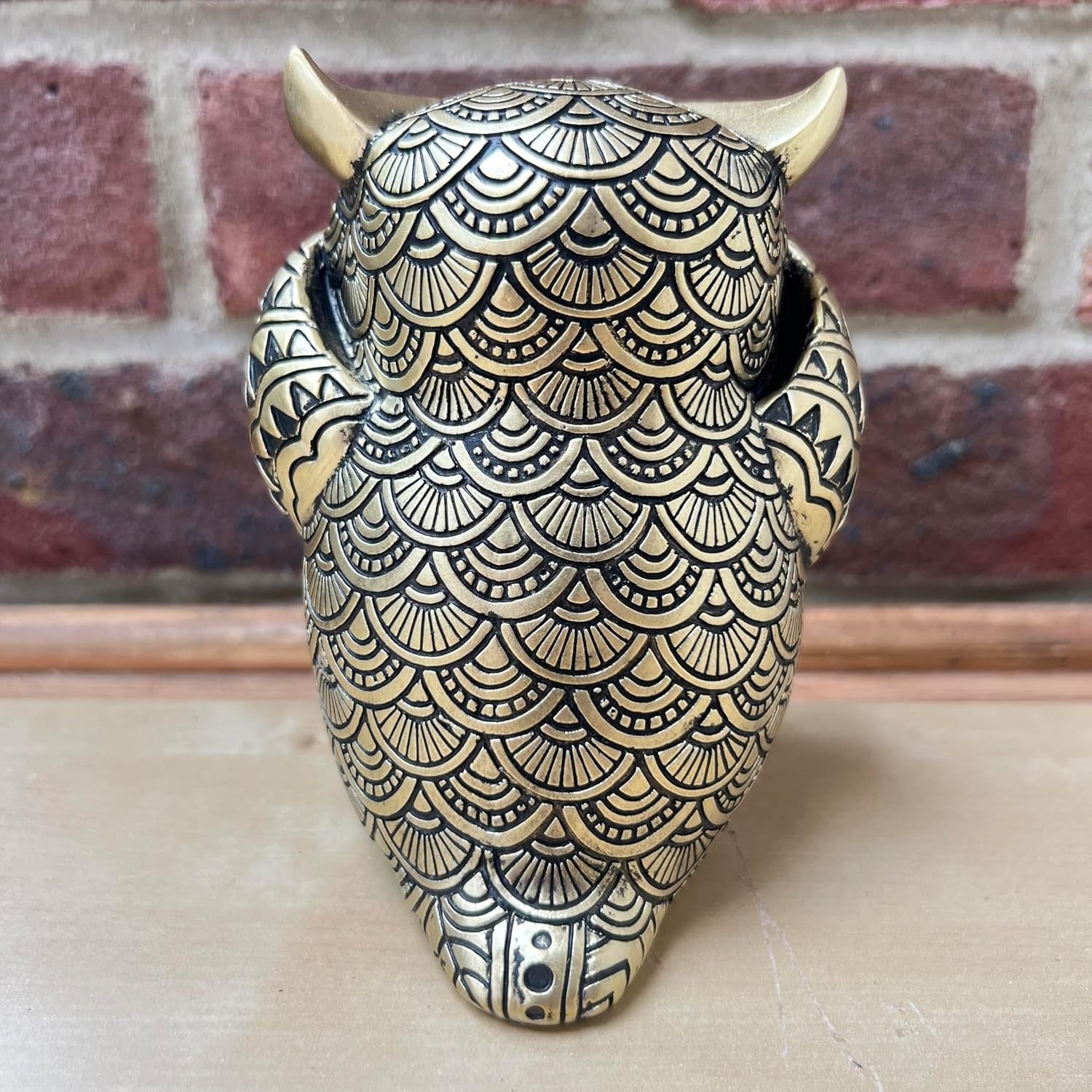 Gold Owl Ornament 13cm Polystone Figurine Elegant Home Decor Sculpture Gift