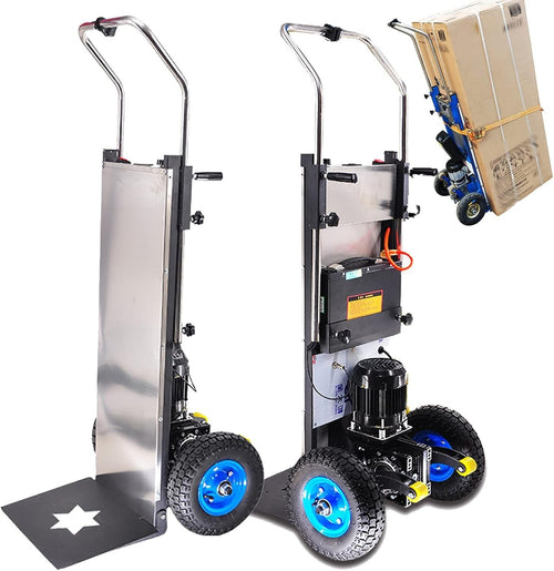 Electric Stair Climbing Hand Truck 400kg Load w/ 1200W Motor & Telescopic Handle