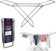 18m Extendable Clothes Airer Winged Folding Laundry Drying Rack Indoor